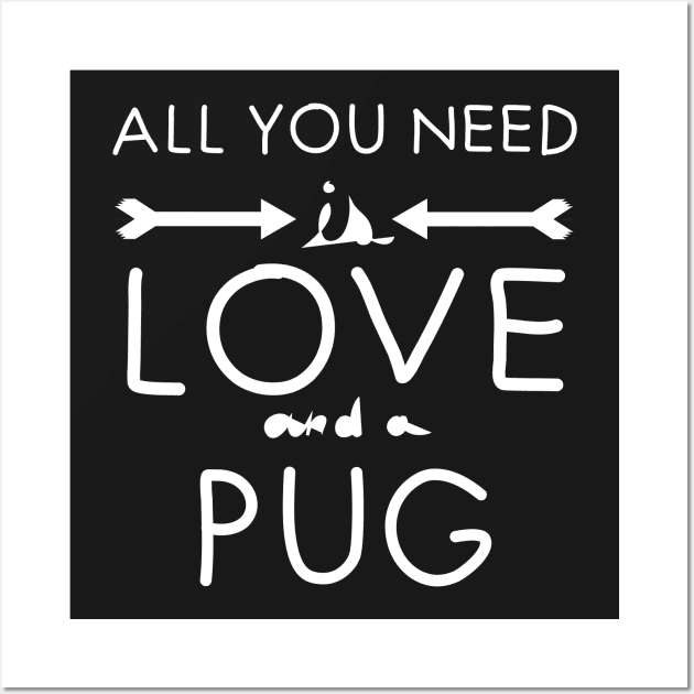 All you need is love : Pug°2 Wall Art by PolygoneMaste